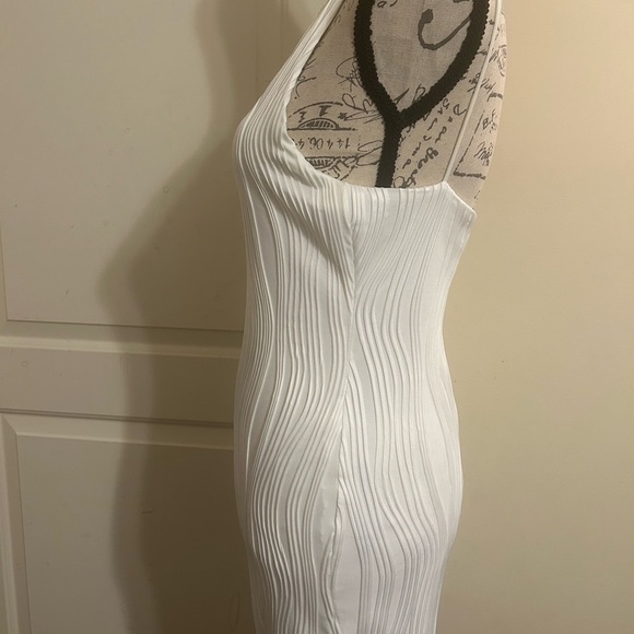 White Ribbed Bodycon Mini Dress - Picture 4 of 7
